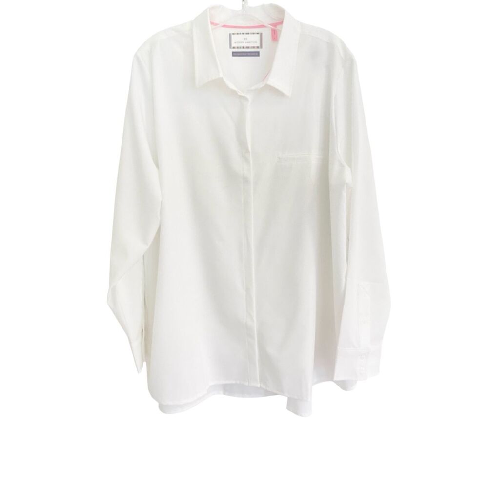 Modern Ambition White Wrinkle Free Button Down Shirt Sz Xl